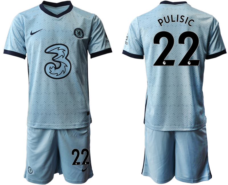Men 2020-2021 club Chelsea away Light blue #22 Soccer Jerseys